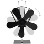 Ventilador de estufa accionado por calor 5 aspas negro de vidaXL, Ventiladores para chimeneas de leña - Ref: Foro24-51242, Pr...
