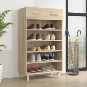Mueble zapatero madera contrachapada color roble 60x35x105 cm en Zapateros y organizadores de calzado | Comprar online en Foru.e