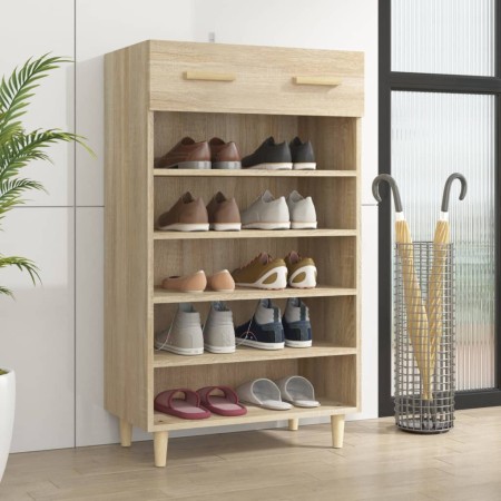 Mueble zapatero madera contrachapada color roble 60x35x105 cm en Zapateros y organizadores de calzado | Comprar online en Foru.e