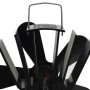 Ventilador de estufa accionado por calor 5 aspas negro de vidaXL, Ventiladores para chimeneas de leña - Ref: Foro24-51242, Pr...