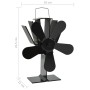 Ventilador de estufa accionado por calor 5 aspas negro de vidaXL, Ventiladores para chimeneas de leña - Ref: Foro24-51242, Pr...