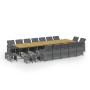 Set de comedor jardín 19 pzas con cojines ratán sintético gris en Conjuntos de jardín | Comprar online en Foru.es