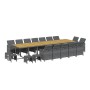 Set de comedor jardín 19 pzas con cojines ratán sintético gris en Conjuntos de jardín | Comprar online en Foru.es