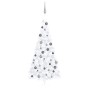 Medio árbol de Navidad con luces y bolas blanco 240 cm en Decoración Festiva y Estacional | Comprar online en Foru.es