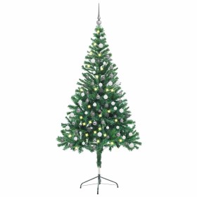 Árbol de Navidad artificial con luces y bolas 380 ramas 150 cm en Decoración Festiva y Estacional | Comprar online en Foru.es