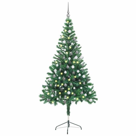 Árbol de Navidad artificial con luces y bolas 380 ramas 150 cm en Decoración Festiva y Estacional | Comprar online en Foru.es