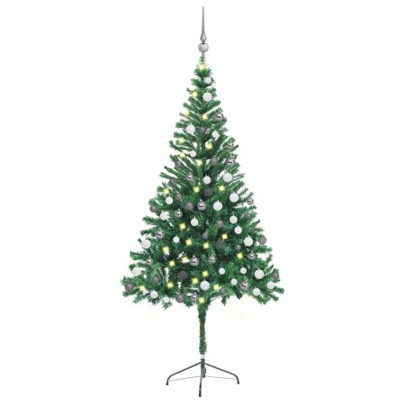 Árbol de Navidad artificial con luces y bolas 564 ramas 180 cm en Decoración Festiva y Estacional | Comprar online en Foru.es