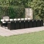 Set de muebles jardín 17 pzas con cojines ratán sintético negro en Conjuntos de jardín | Comprar online en Foru.es