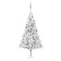 Árbol de Navidad preiluminado con luces y bolas plateado 180 cm en Decoración Festiva y Estacional | Comprar online en Foru.es