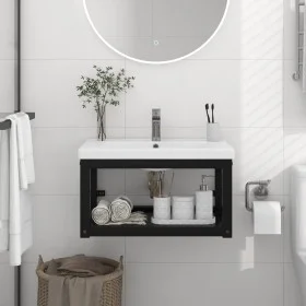 Estructura de lavabo suspendido hierro negro 59x38x31 cm de vidaXL, Tocadores de baño - Ref: Foro24-338494, Precio: 58,52 €, ...