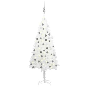 Árbol de Navidad preiluminado con luces y bolas blanco 120 cm en Decoración Festiva y Estacional | Comprar online en Foru.es