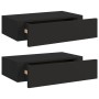 Estantes con cajón de pared 2 uds negro MDF 40x23,5x10 cm de vidaXL, Estantes y estanterías - Ref: Foro24-330244, Precio: 71,...