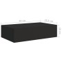 Estantes con cajón de pared 2 uds negro MDF 40x23,5x10 cm de vidaXL, Estantes y estanterías - Ref: Foro24-330244, Precio: 71,...