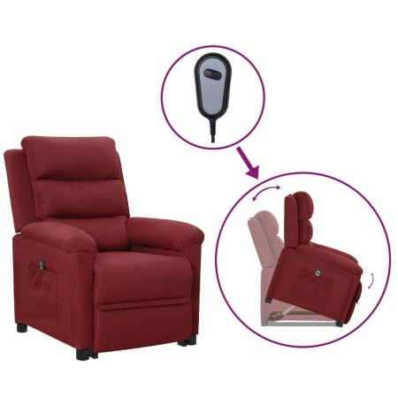 Sillón elevable tela rojo tinto en Sillones | Comprar online en Foru.es