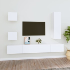 Set de muebles para TV 5 piezas madera contrachapada blanco en Muebles TV | Comprar online en Foru.es