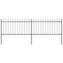 Valla de jardín con puntas de lanza acero negro 3,4x1 m de vidaXL, Paneles de vallas - Ref: Foro24-277612, Precio: 123,14 €, ...