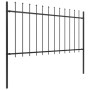 Valla de jardín con puntas de lanza acero negro 3,4x1 m de vidaXL, Paneles de vallas - Ref: Foro24-277612, Precio: 123,14 €, ...