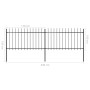 Valla de jardín con puntas de lanza acero negro 3,4x1 m de vidaXL, Paneles de vallas - Ref: Foro24-277612, Precio: 123,14 €, ...