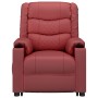 Sillón elevable cuero sintético rojo tinto en Sillones | Comprar online en Foru.es