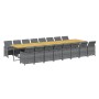 Set comedor de jardín 17 pzas y cojines ratán sintético gris en Conjuntos de jardín | Comprar online en Foru.es