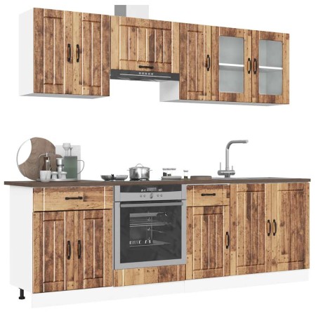 Mueble cocina Kalmar madera vieja 8 pzas madera contrachapada en Armarios de cocina | Comprar online en Foru.es