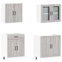 Conjunto de armarios de cocina de 4 piezas "Lucca" de madera de ingeniería Sonoma gris en Armarios de cocina | Comprar online en