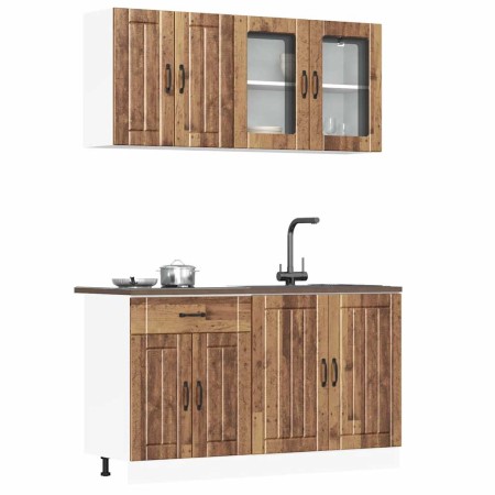 Mueble cocina Kalmar madera vieja 4 pzas madera contrachapada en Armarios de cocina | Comprar online en Foru.es
