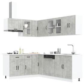 Mueble cocina Lucca gris hormigón 11 pzas madera contrachapada en Armarios de cocina | Comprar online en Foru.es