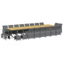 Set de comedor jardín 21 pzas con cojines ratán sintético gris en Conjuntos de jardín | Comprar online en Foru.es