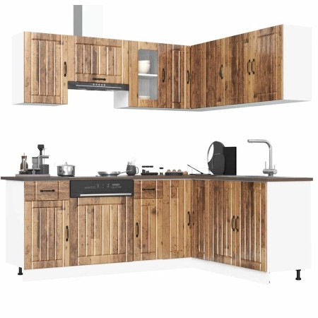 Mueble cocina Lucca madera vieja 11 pzas madera contrachapada en Armarios de cocina | Comprar online en Foru.es
