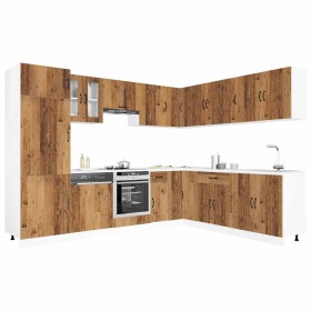 Mueble cocina Lucca madera vieja 14 pzas madera contrachapada en Armarios de cocina | Comprar online en Foru.es