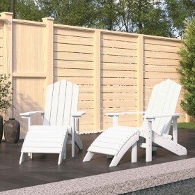 Sillas de jardín Adirondack 2 uds con reposapiés HDPE blanco en Sillas de jardín | Comprar online en Foru.es
