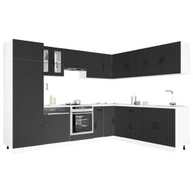 Mueble de cocina Lucca negra 14 piezas madera contrachapada en Armarios de cocina | Comprar online en Foru.es