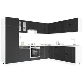 Mueble de cocina Lucca negra 14 piezas madera contrachapada en Armarios de cocina | Comprar online en Foru.es