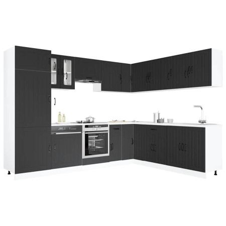 Mueble de cocina Lucca negra 14 piezas madera contrachapada en Armarios de cocina | Comprar online en Foru.es