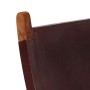Silla de relax plegable cuero auténtico marrón oscuro en Taburetes y sillas plegables | Comprar online en Foru.es