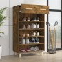 Mueble zapatero madera contrachapada roble ahumado 60x35x105 cm en Zapateros y organizadores de calzado | Comprar online en Foru