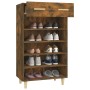 Mueble zapatero madera contrachapada roble ahumado 60x35x105 cm en Zapateros y organizadores de calzado | Comprar online en Foru