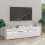 Muebles de TV con luces LED 2 uds blanco brillante 75x35x40 cm de vidaXL, Muebles TV - Ref: Foro24-804404, Precio: 138,92 €, ...