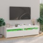 Muebles de TV con luces LED 2 uds blanco brillante 75x35x40 cm de vidaXL, Muebles TV - Ref: Foro24-804404, Precio: 138,92 €, ...