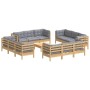 Juego de muebles de jardín 13 pzas y cojines madera pino gris en Conjuntos de jardín | Comprar online en Foru.es