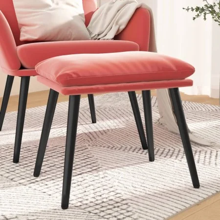 Reposapiés de terciopelo rosa 45x29,5x35 cm de vidaXL, Otomanas - Ref: Foro24-341508, Precio: 35,45 €, Descuento: %