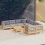 Juego de muebles de jardín 9 pzas y cojines madera de pino en Conjuntos de jardín | Comprar online en Foru.es