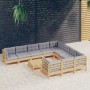 Juego de muebles de jardín 11 pzas y cojines madera de pino en Conjuntos de jardín | Comprar online en Foru.es