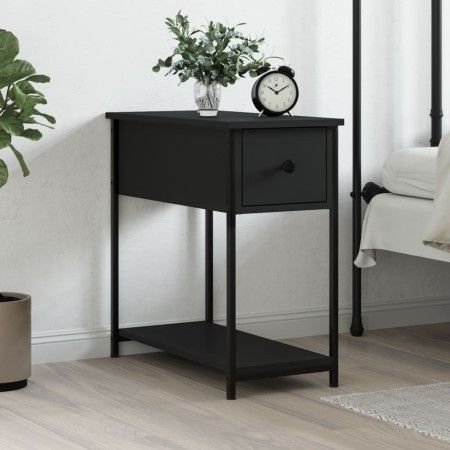Mesita de noche madera de ingeniería negra 30x60x60 cm de vidaXL, Mesitas de noche - Ref: Foro24-826053, Precio: 46,43 €, Des...