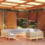 Juego de muebles de jardín 11 pzas y cojines madera maciza pino en Conjuntos de jardín | Comprar online en Foru.es