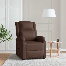 Sillón reclinable de cuero sintético marrón en Sillones | Comprar online en Foru.es