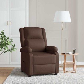 Sillón reclinable de cuero sintético marrón en Sillones | Comprar online en Foru.es