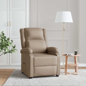 Sillón reclinable de cuero sintético color capuchino en Sillones | Comprar online en Foru.es