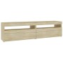 Muebles de TV con luces LED 2 unidades roble Sonoma 75x35x40 cm de vidaXL, Muebles TV - Ref: Foro24-804398, Precio: 79,10 €, ...